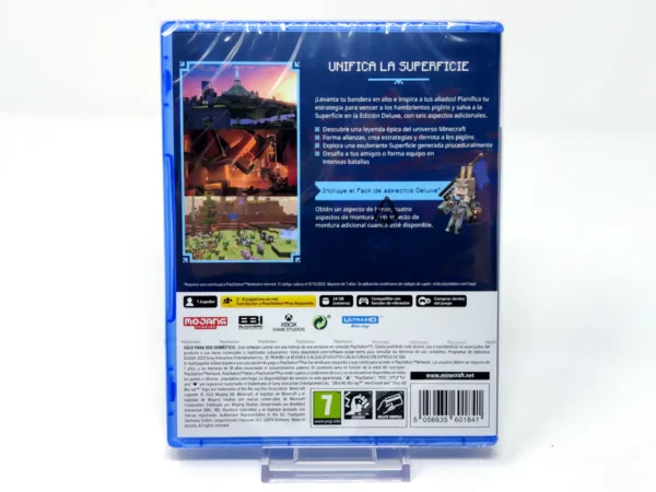 Parte trasera de Minecraft Legends (Deluxe Edition) (ESP) (Precintado) para PlayStation 5, edición PAL España