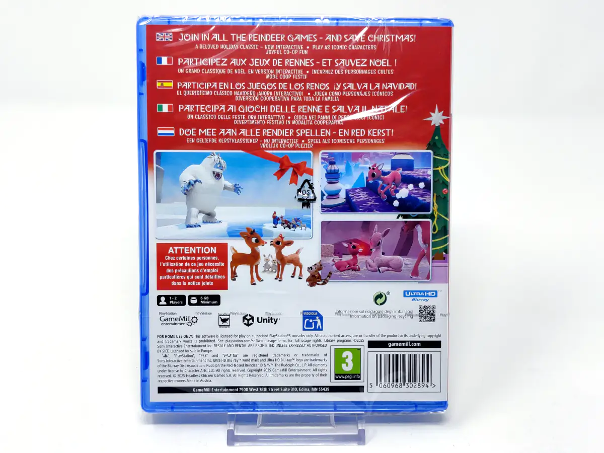 Parte trasera de Rudolph the Red-Nosed Reindeer (ESP) (Precintado) para PlayStation 5, edición PAL España