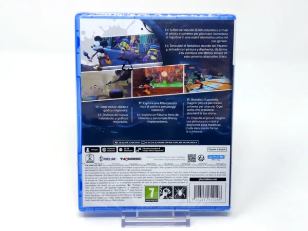 Parte trasera de Disney Epic Mickey: Rebrushed (ESP) (Precintado) para PlayStation 5, edición PAL España