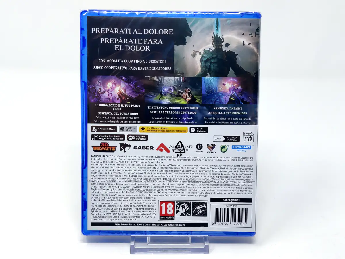 Parte trasera de Painkiller (ESP) (Precintado) para PlayStation 5, edición PAL España