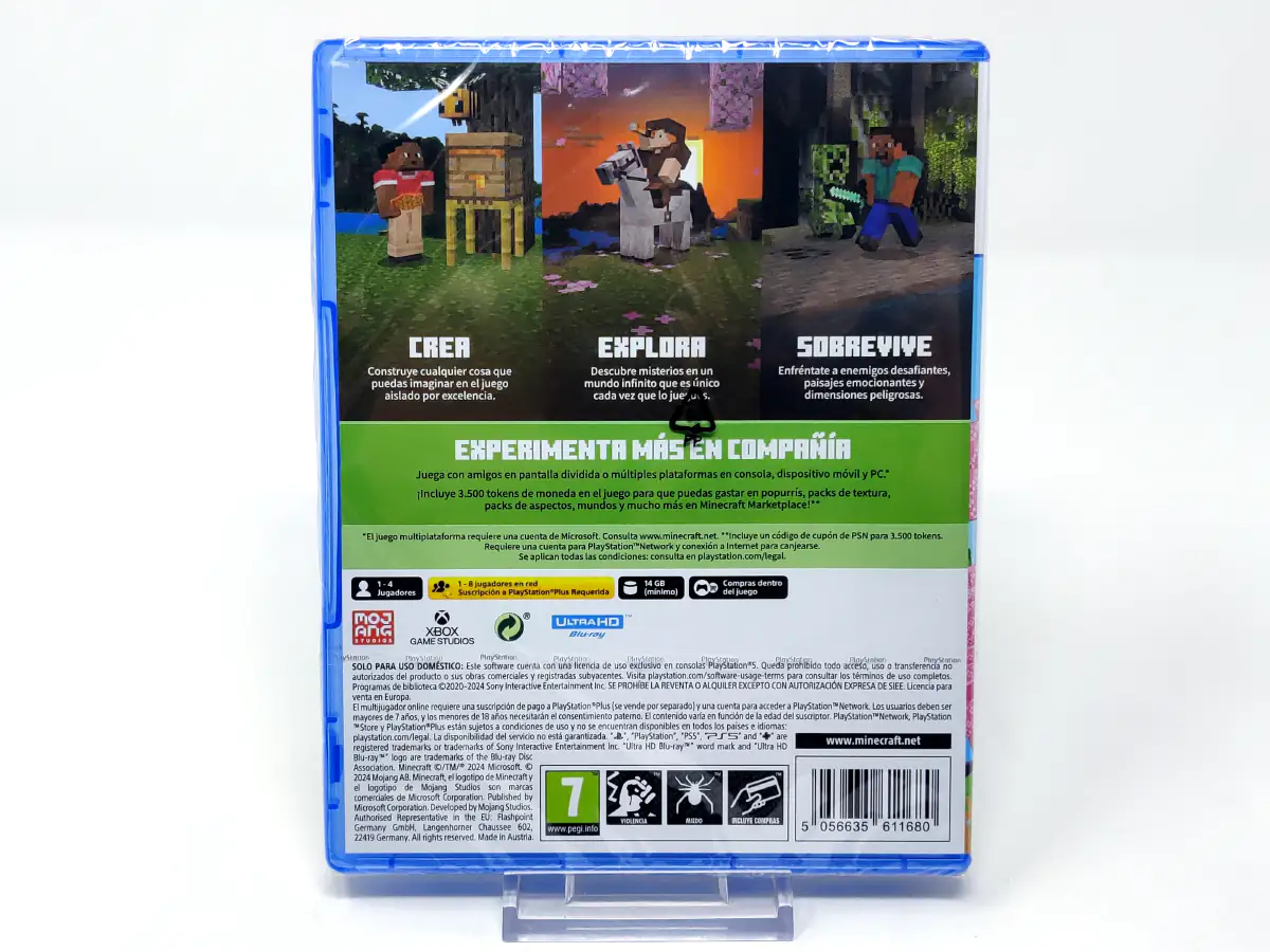 Parte trasera de Minecraft (ESP) (Precintado) para PlayStation 5, edición PAL España