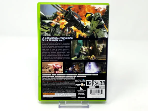 Parte trasera de Halo 3 (ESP) para XBOX 360, edición PAL España
