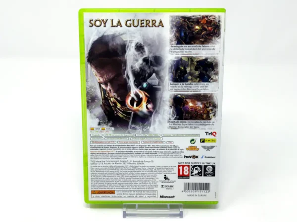 Parte trasera de Warhammer 40,000: Space Marine (ESP) para XBOX 360, edición PAL España