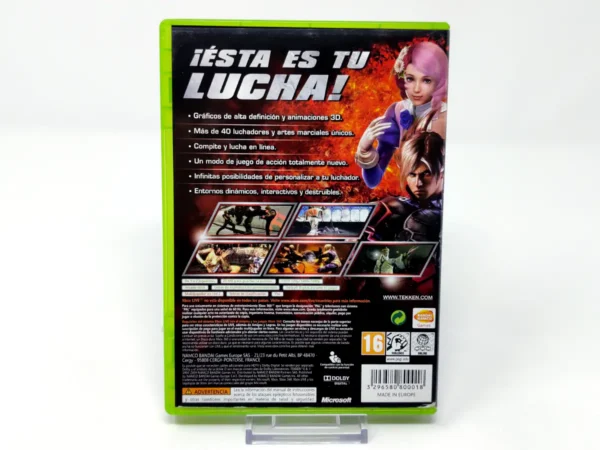 Parte trasera de Tekken 6 (ESP) para XBOX 360, edición PAL España