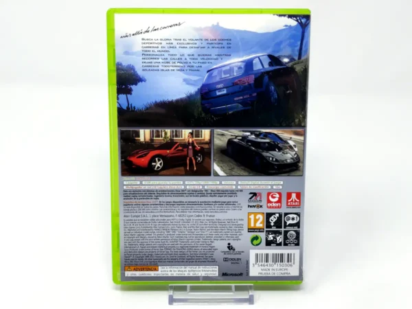 Parte trasera de Test Drive Unlimited 2 (ESP) para XBOX 360, edición PAL España