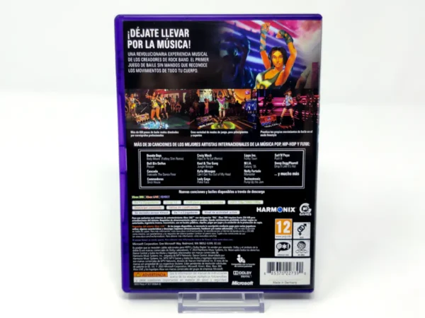 Parte trasera de Dance Central (ESP) para XBOX 360, edición PAL España