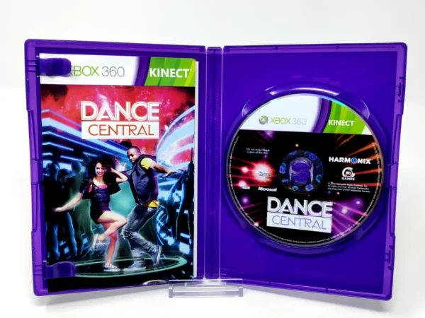 Interior del juego Dance Central (ESP) para XBOX 360 con disco y manual