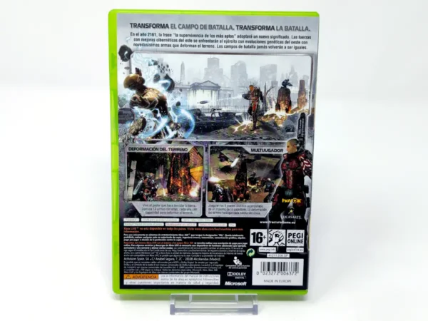 Parte trasera de Fracture (ESP) para XBOX 360, edición PAL España