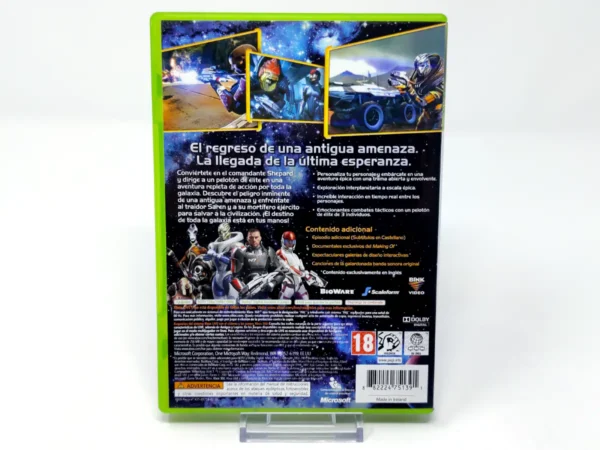 Parte trasera de Mass Effect (ESP) (Classics) para XBOX 360, edición PAL España