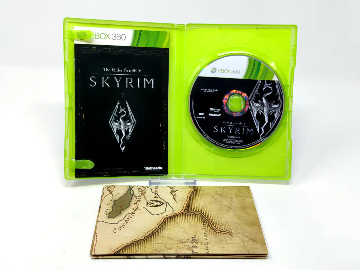 Interior del juego The Elder Scrolls V: Skyrim (ESP) (Con Mapa) para XBOX 360 con disco y manual