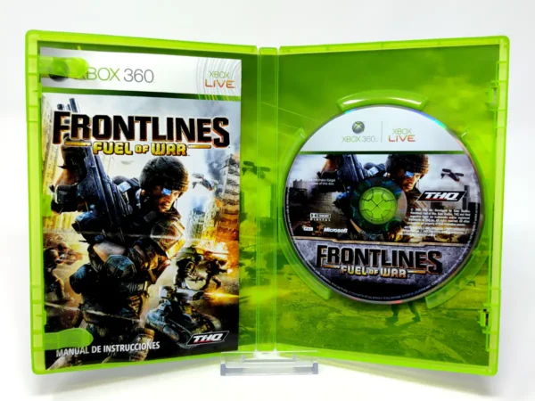Interior del juego Frontlines: Fuel of War (ESP) para XBOX 360 con disco y manual