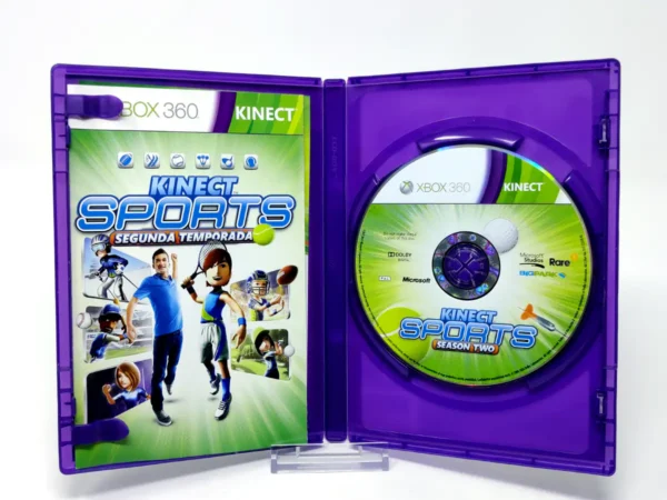 Interior del juego Kinect Sports: Segunda Temporada (ESP) para XBOX 360 con disco y manual