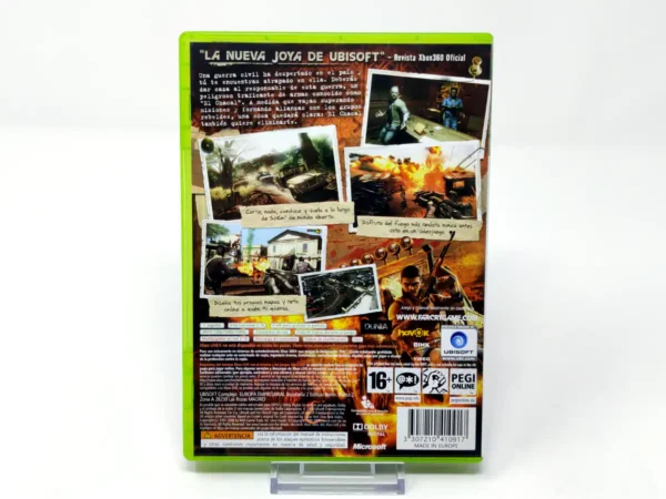 Parte trasera de Far Cry 2 (ESP) para XBOX 360, edición PAL España