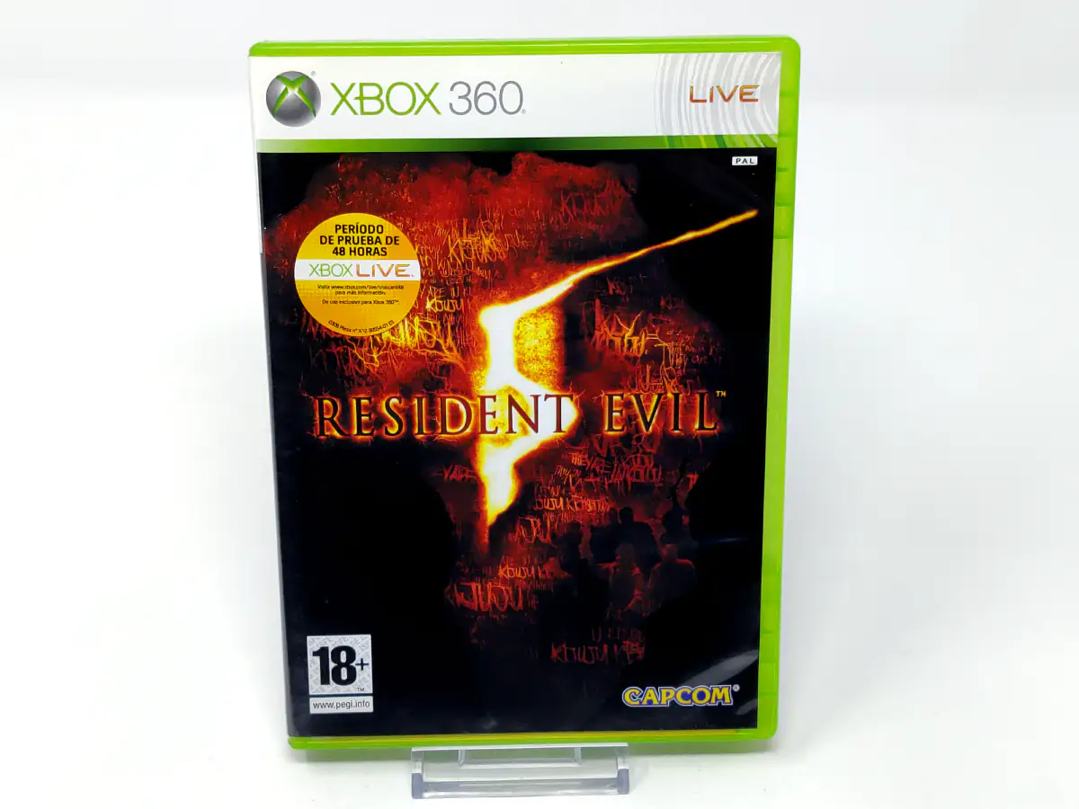 Portada de Resident Evil 5 (ESP) para XBOX 360, edición PAL España, de segunda mano