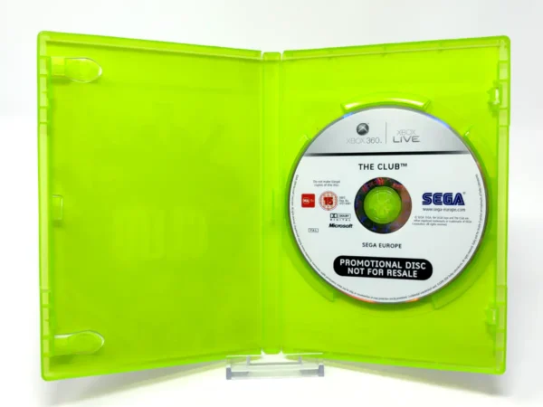 Interior del juego The Club (UK) (Promo) para XBOX 360 con disco y manual