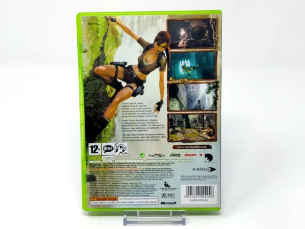 Parte trasera de Tomb Raider: Legend (ESP) para XBOX 360, edición PAL España