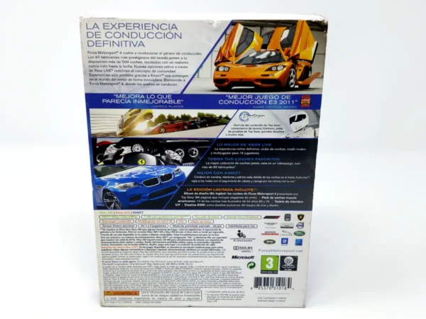 Interior del juego Forza Motorsport 4 (Edición Limitada) (ESP) para XBOX 360 con disco y manual
