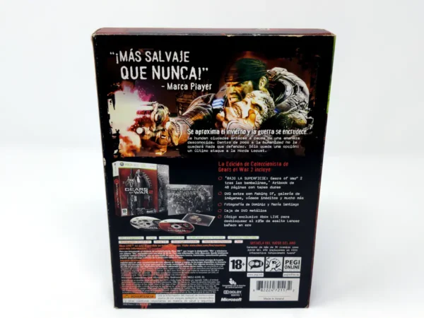 Interior del juego Gears of War 2 (Edición de Coleccionista) (ESP) para XBOX 360 con disco y manual