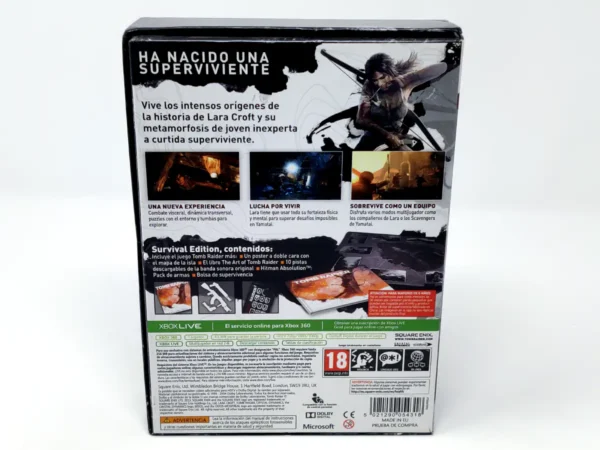 Interior del juego Tomb Raider (Survival Edition) (ESP) para XBOX 360 con disco y manual