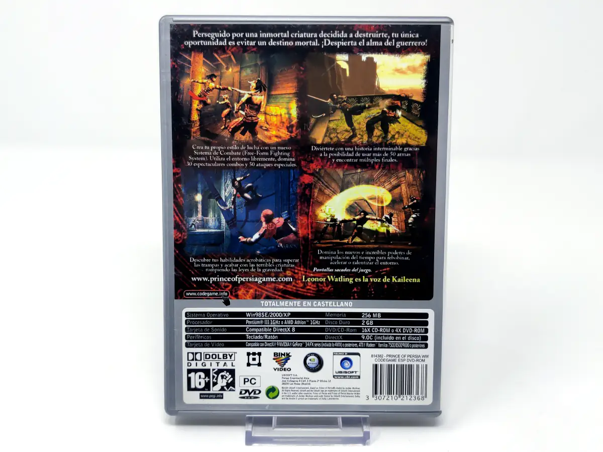 Parte trasera de Prince of Persia: El Alma del Guerrero (ESP) para PC, edición PAL España