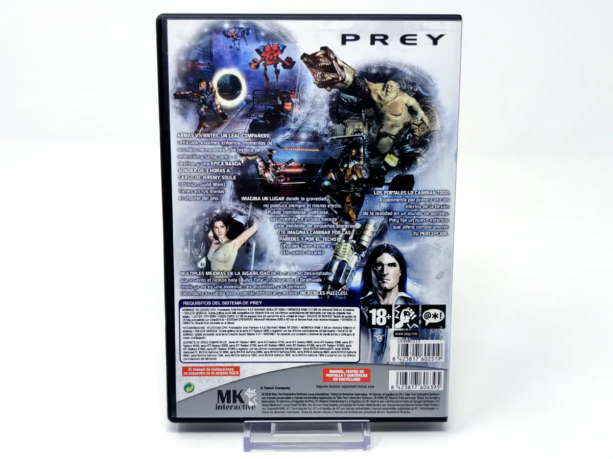 Parte trasera de Prey (ESP) para PC, edición PAL España