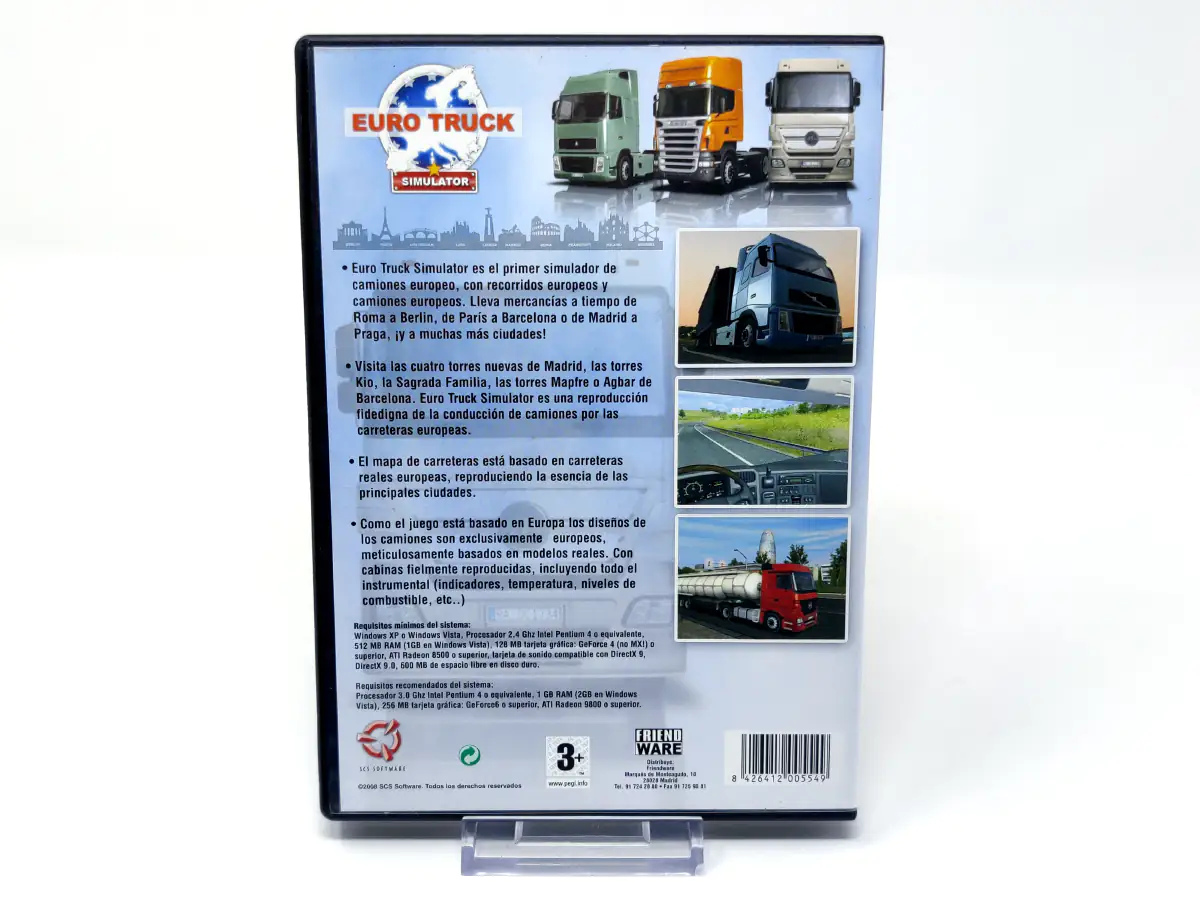 Parte trasera de Euro Truck Simulator (ESP) para PC, edición PAL España