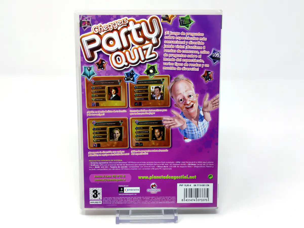 Parte trasera de Cheggers Party Quiz (ESP) para PC, edición PAL España