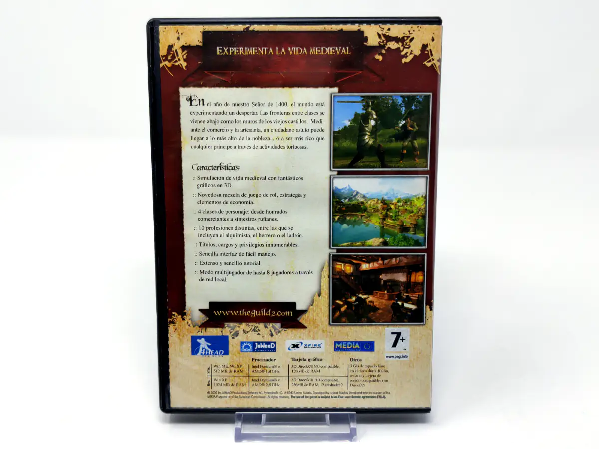 Parte trasera de The Guild 2 (ESP) para PC, edición PAL España