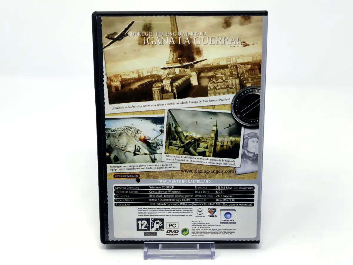 Parte trasera de Blazing Angels: Squadrons of WWII (ESP) para PC, edición PAL España