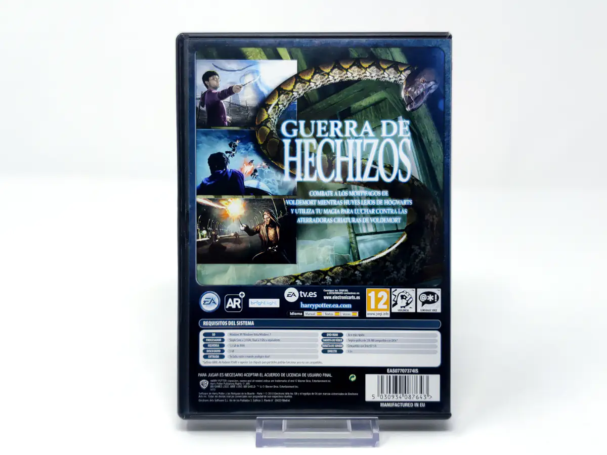 Parte trasera de Harry Potter y las Reliquias de la Muerte - Parte 1 (ESP) para PC, edición PAL España