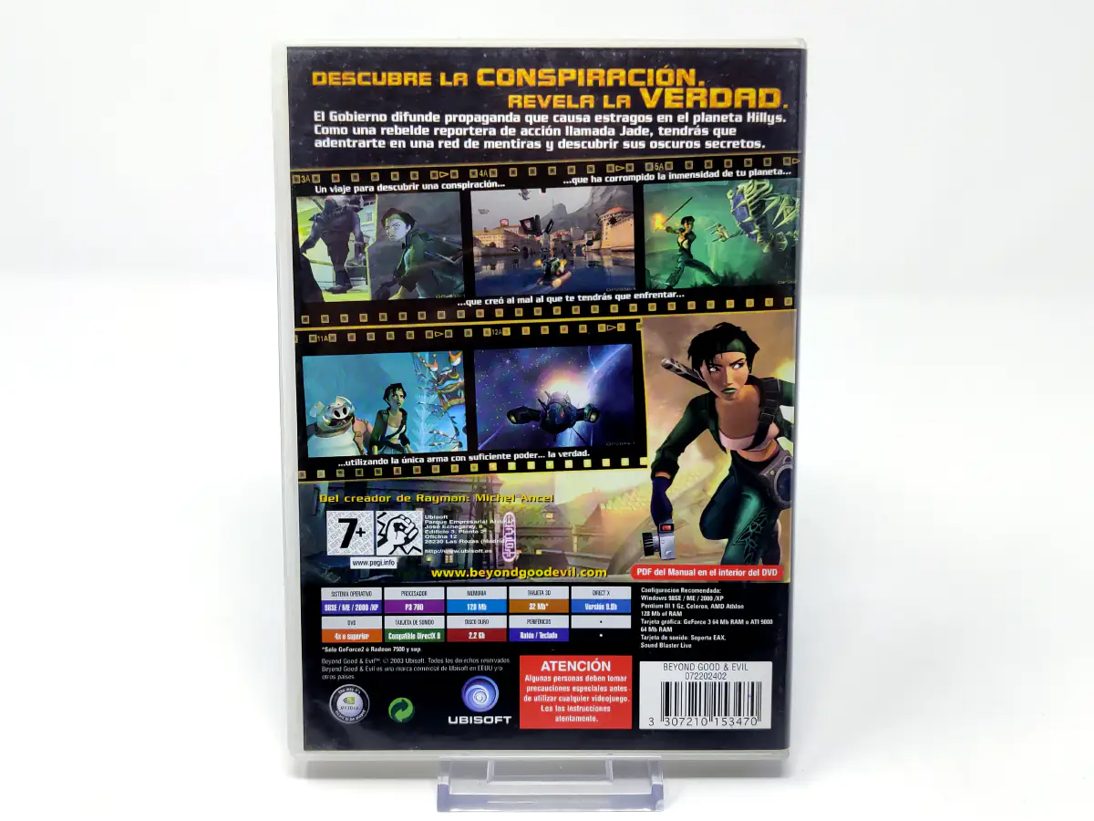 Parte trasera de Beyond Good & Evil (ESP) para PC, edición PAL España