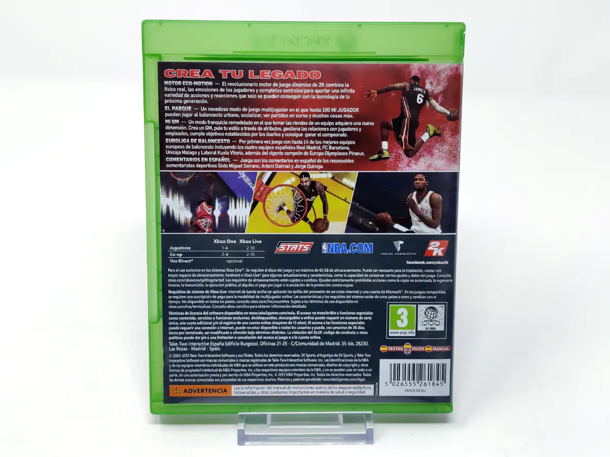 Parte trasera de NBA 2K14 (ESP) para XBOX One / Series X/S, edición PAL España