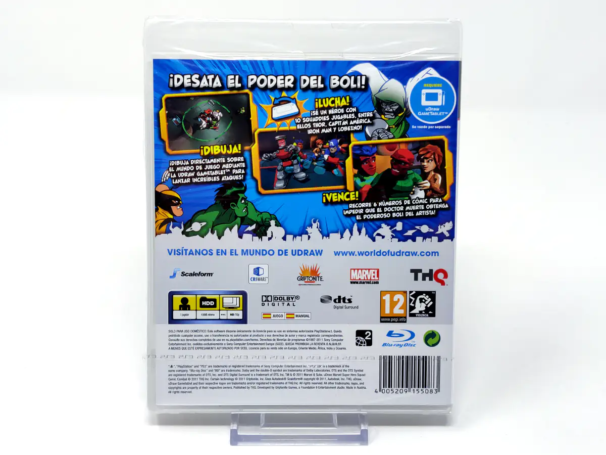 Parte trasera de Marvel Super Hero Squad: Comic Combat (ESP) (Precintado) para PlayStation 3, edición PAL España