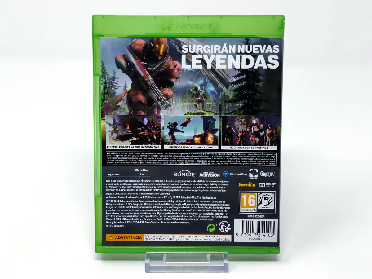 Parte trasera de Destiny 2 (ESP) para XBOX One / Series X/S, edición PAL España