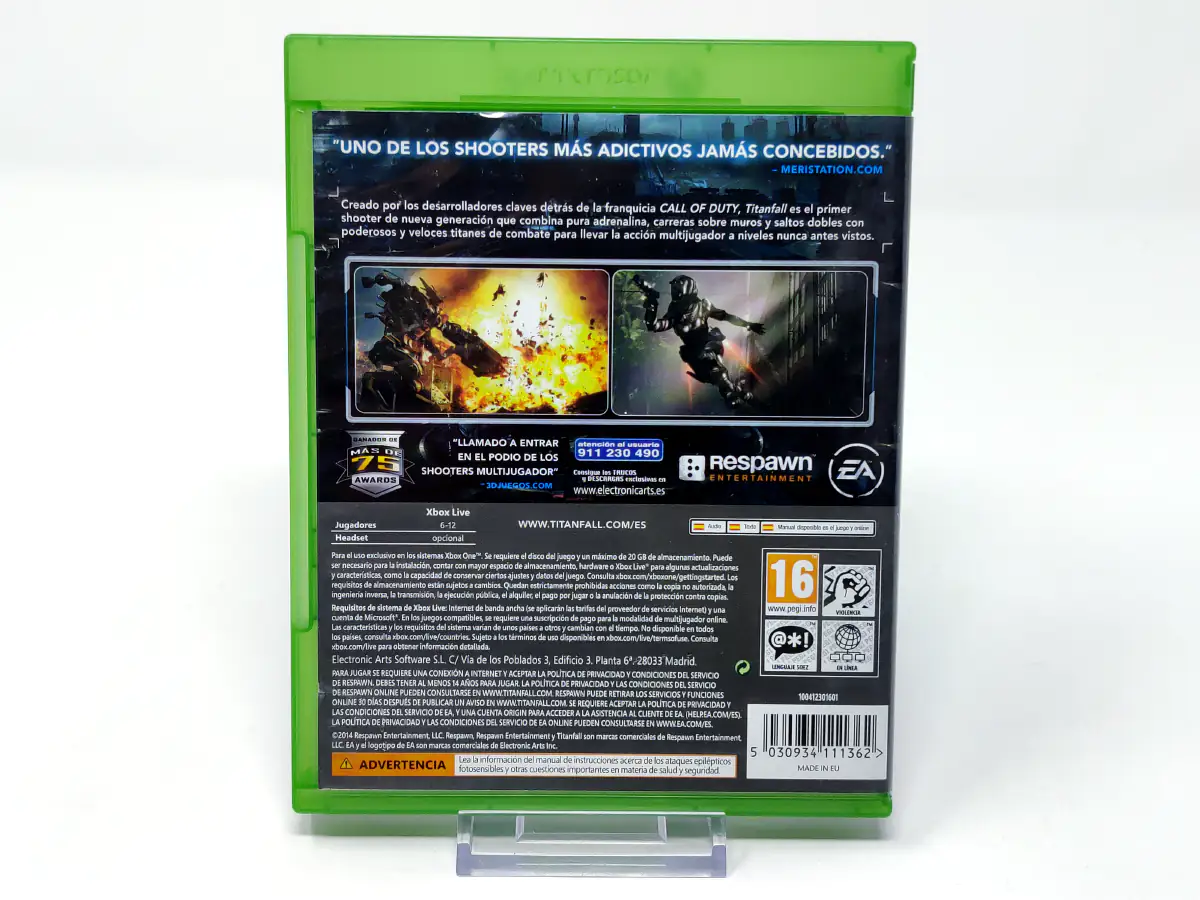 Parte trasera de Titanfall (ESP) para XBOX One / Series X/S, edición PAL España