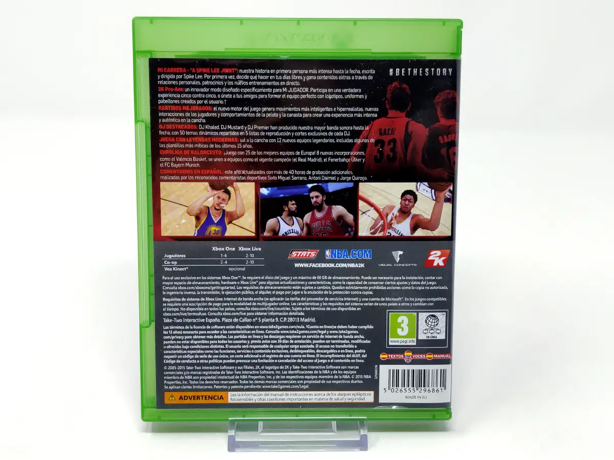 Parte trasera de NBA 2K16 (ESP) (Rebajado) para XBOX One / Series X/S, edición PAL España