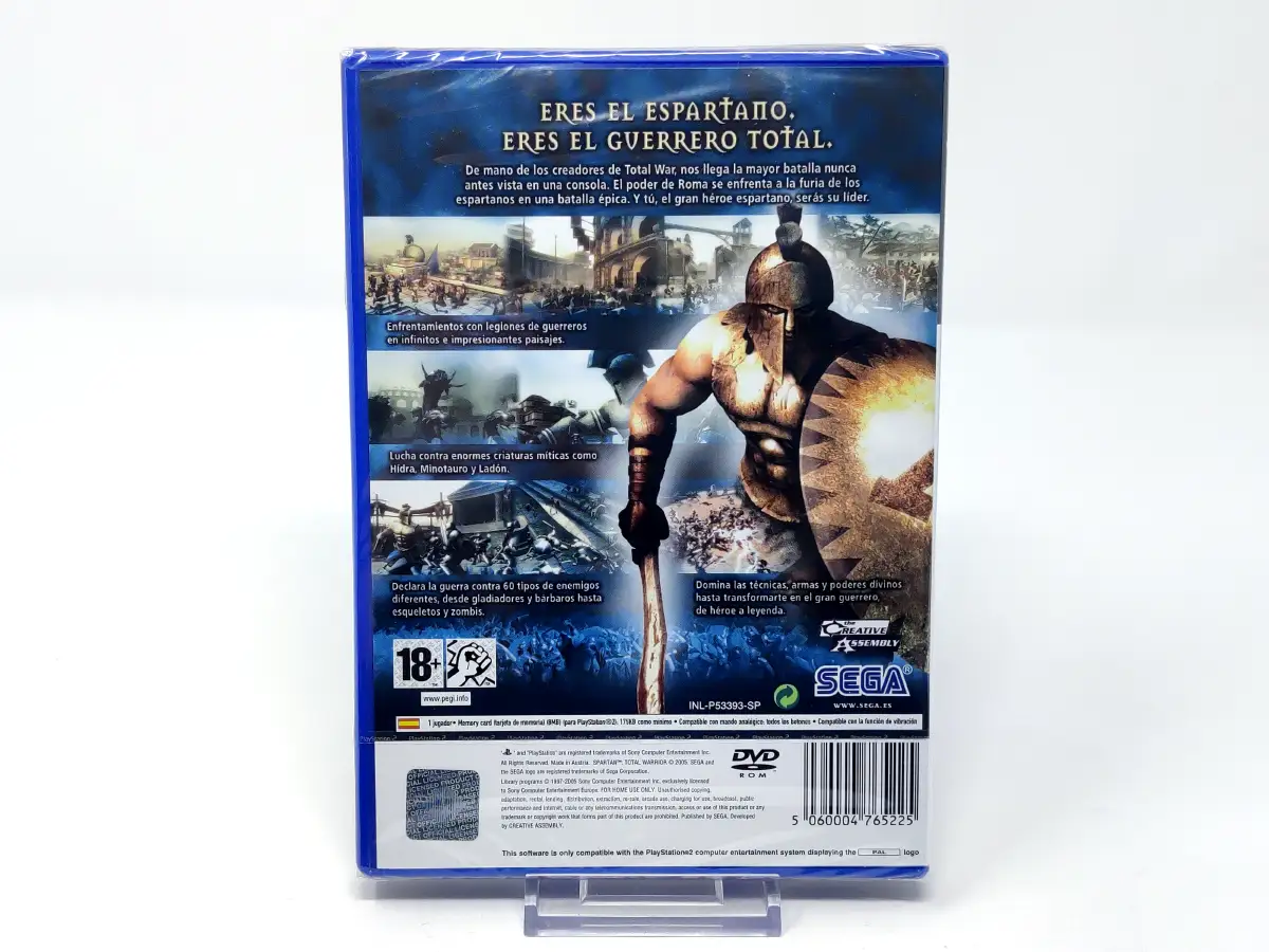 Parte trasera de Spartan: Total Warrior (ESP) (Precintado) para PlayStation 2, edición PAL España