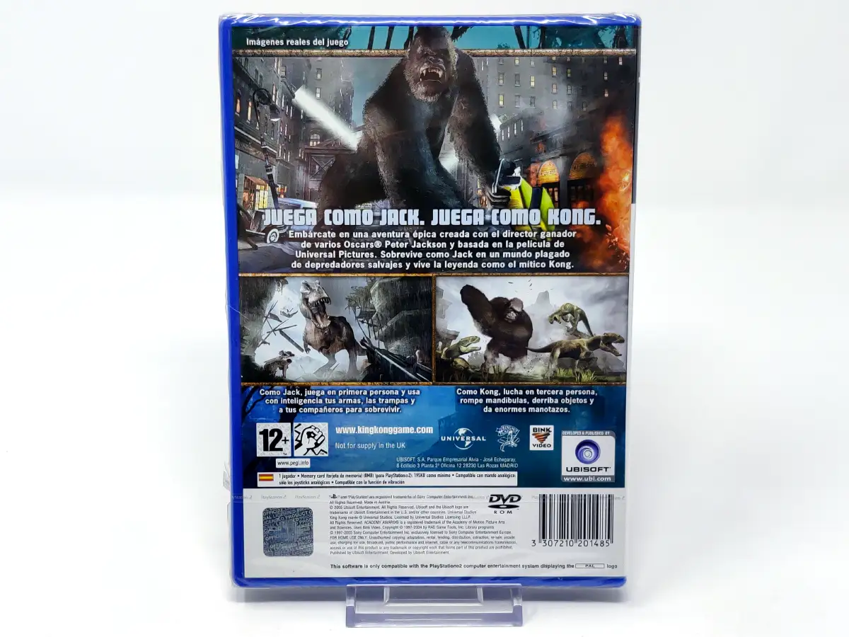 Parte trasera de Peter Jackson's King Kong: The Official Game of the Movie (ESP) (Precintado) para PlayStation 2, edición PAL España