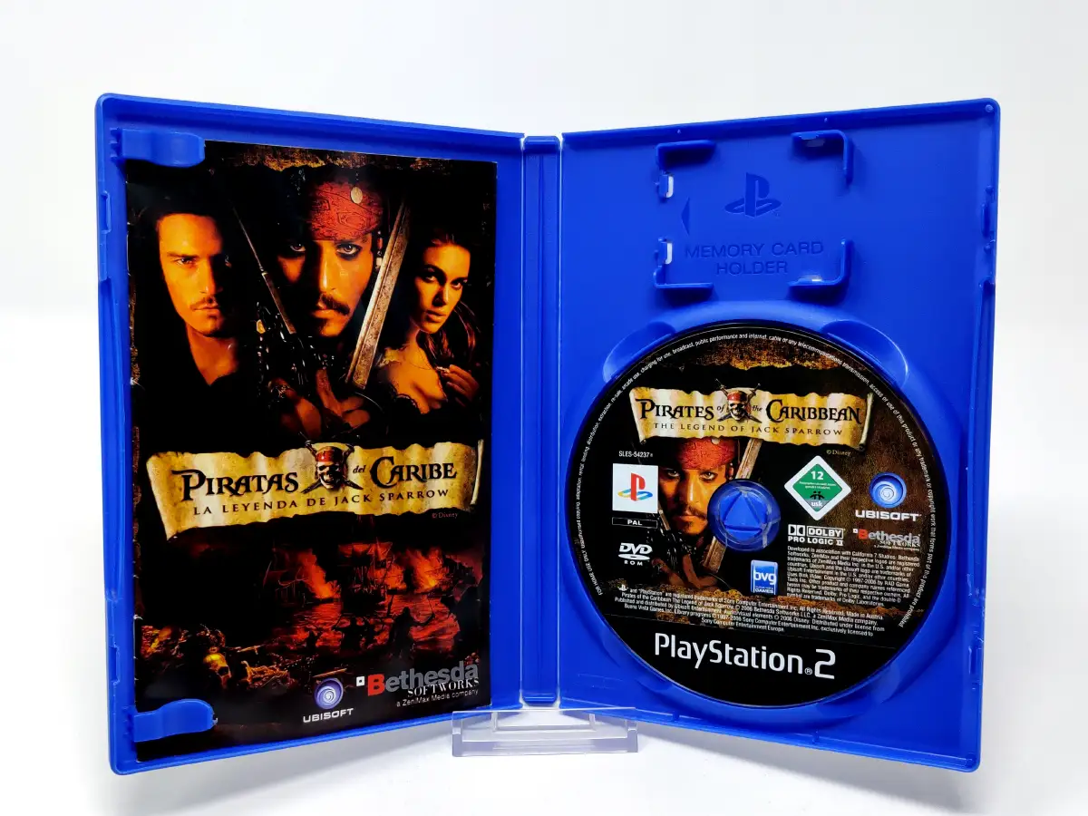 Lateral de la caja de Piratas del Caribe: La Leyenda de Jack Sparrow (ESP) para PlayStation 2