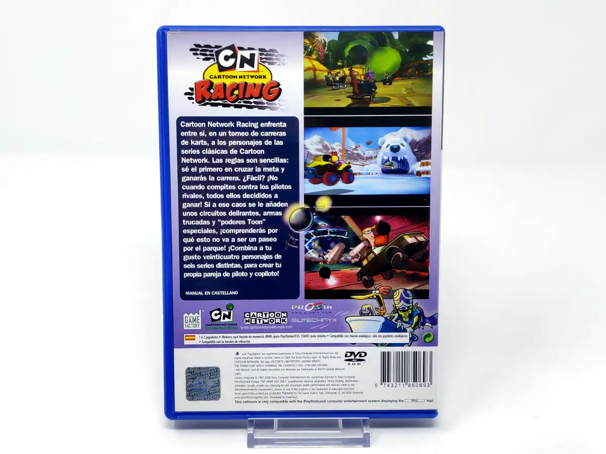 Parte trasera de Cartoon Network Racing (ESP) para PlayStation 2, edición PAL España