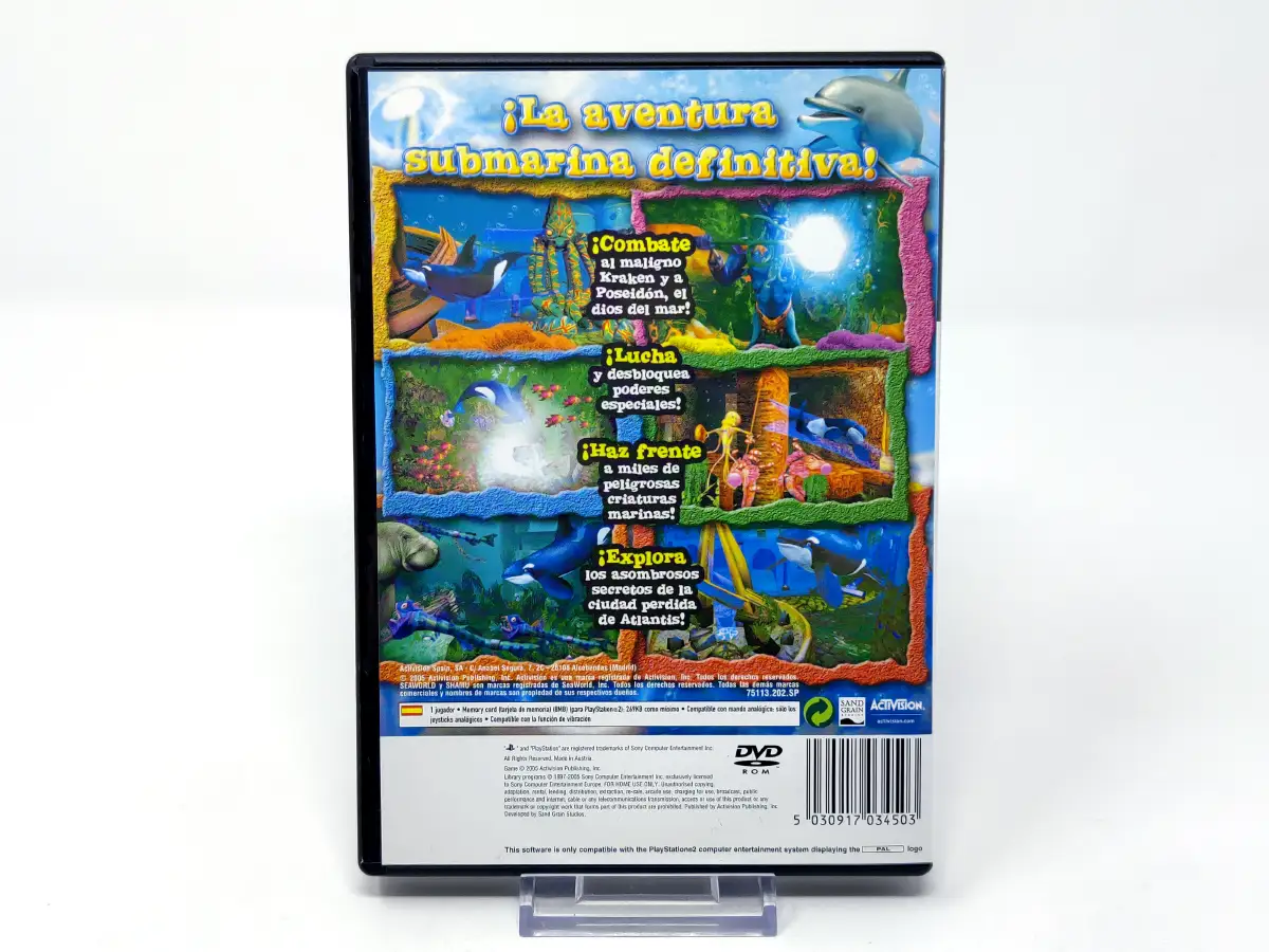 Parte trasera de Seaworld Adventure Parks: Shamu's Deep Sea Adventures (ESP) (Rebajado) para PlayStation 2, edición PAL España