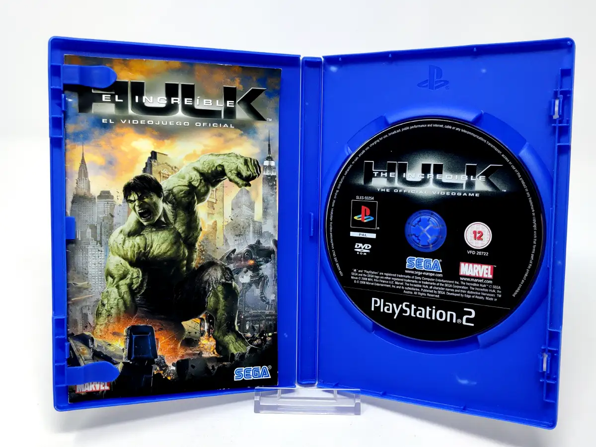 Interior del juego The Incredible Hulk (ESP) para PlayStation 2 con disco y manual