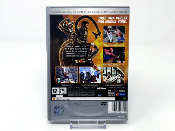 Parte trasera de Spider-Man 2 (ESP) (Platinum) para PlayStation 2, edición PAL España