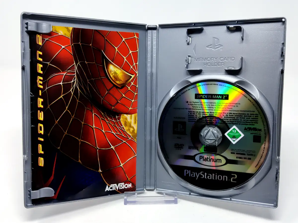 Lateral de la caja de Spider-Man 2 (ESP) (Platinum) para PlayStation 2