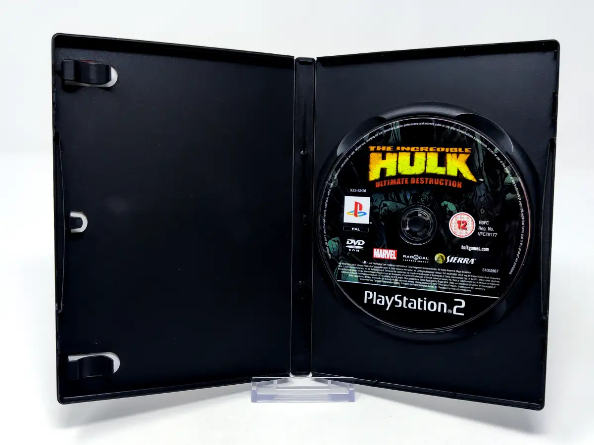 Interior del juego The Incredible Hulk: Ultimate Destruction (ESP) (Rebajado) para PlayStation 2 con disco y manual
