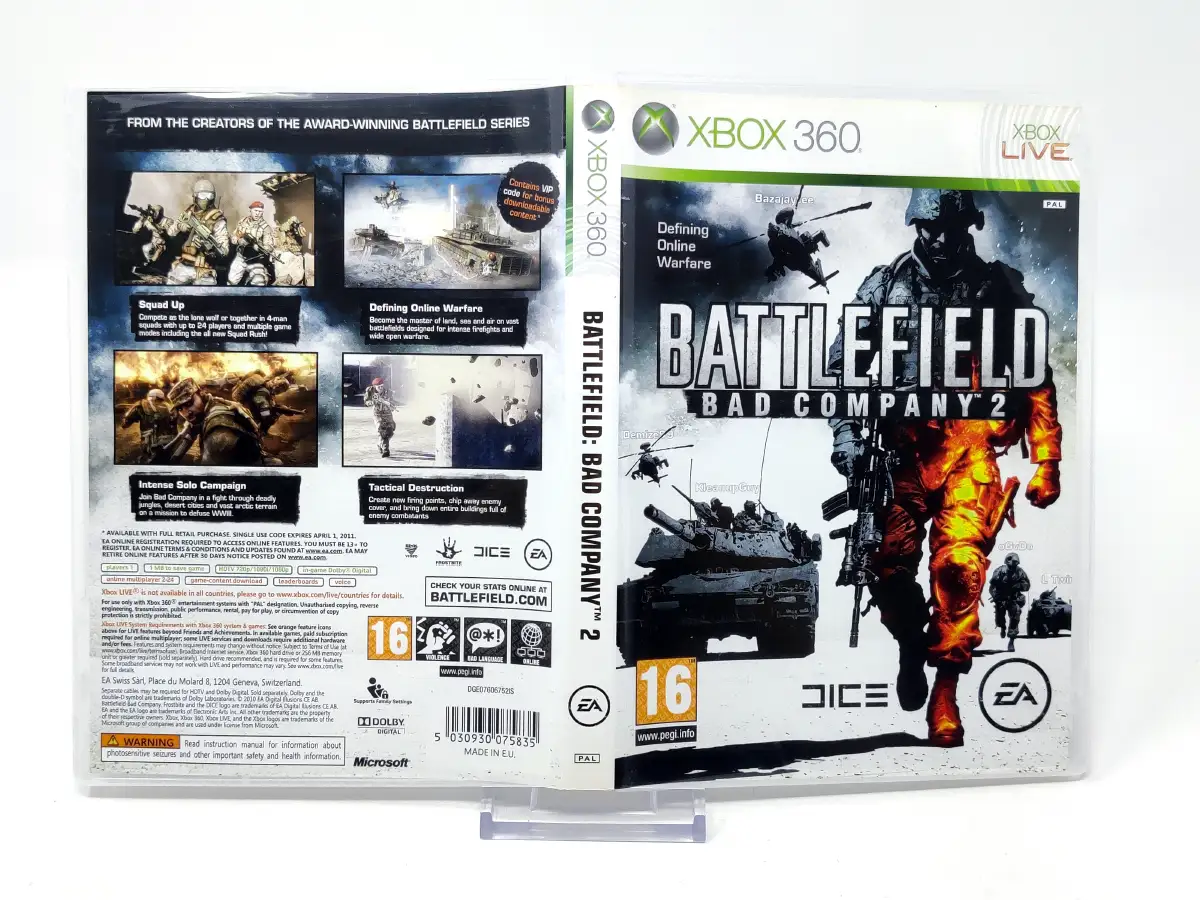Battlefield: Bad Company 2 (UK) (Carátula) para XBOX 360, edición PAL UK, de segunda mano