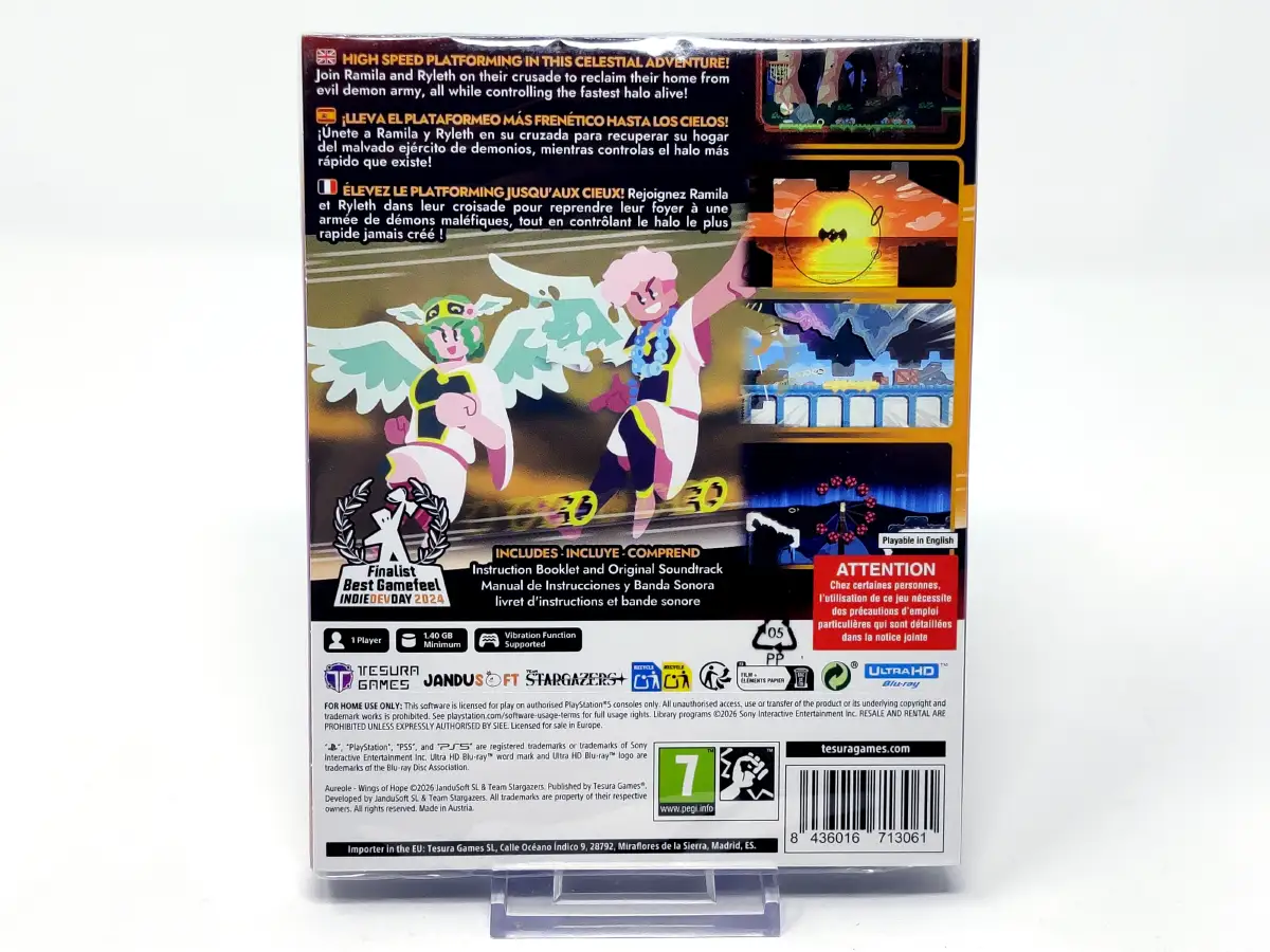 Parte trasera de Aureole - Wings of Hope (Celestial Edition) (ESP) (Precintado) para PlayStation 5, edición PAL España