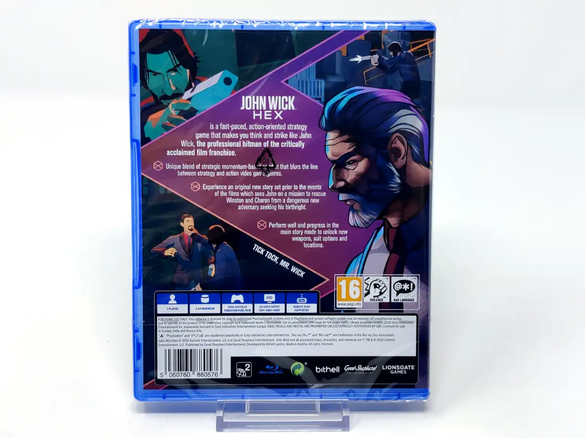 Parte trasera de John Wick Hex (UK) (Precintado) para PlayStation 4, edición PAL UK