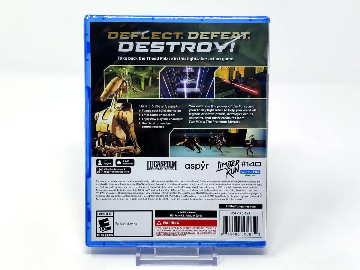Parte trasera de Star Wars: Episode I: Jedi Power Battles (USA) (Precintado) para PlayStation 5, edición NTSC USA