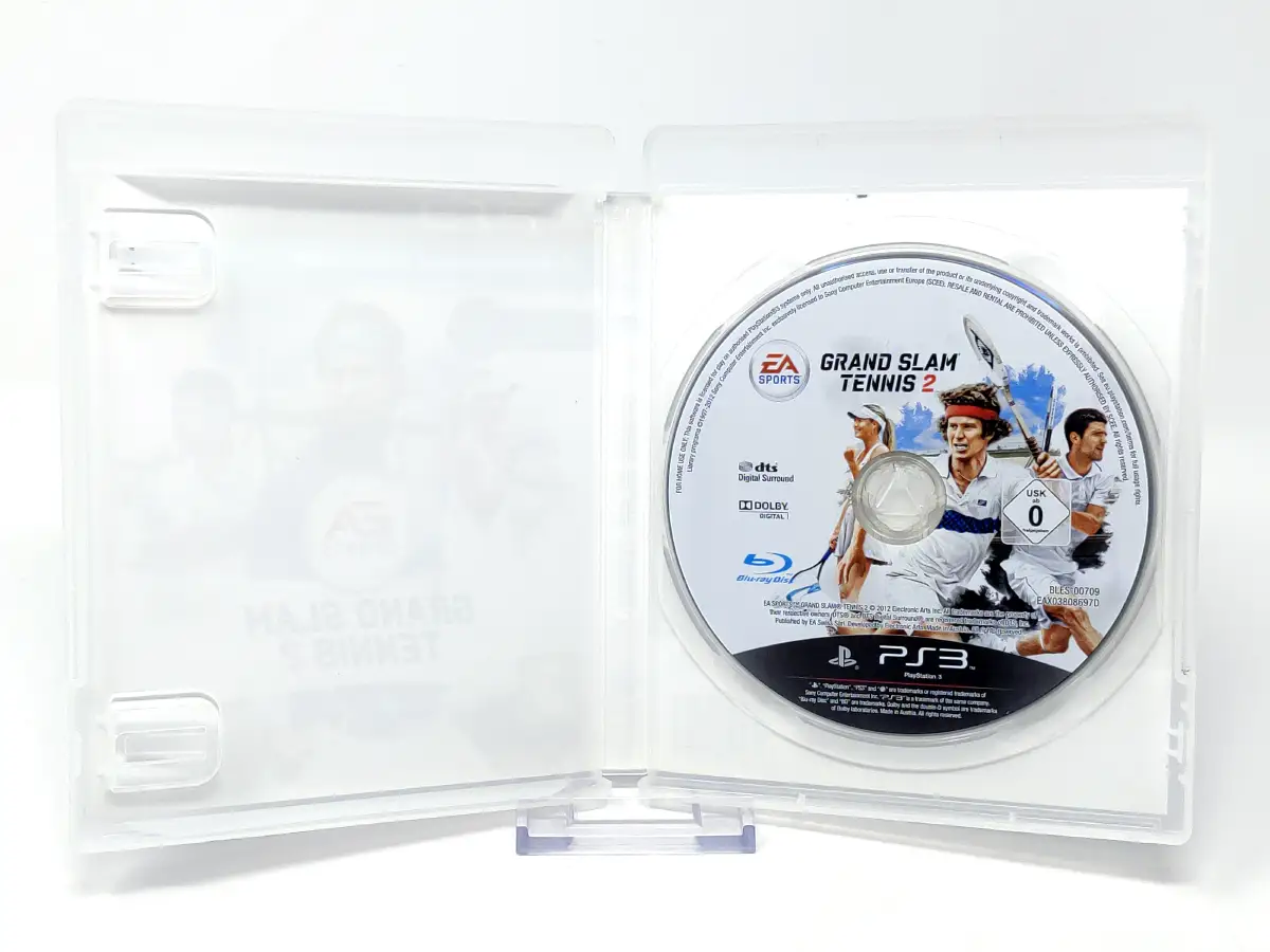 Interior del juego Grand Slam Tennis 2 (ESP) para PlayStation 3 con disco y manual